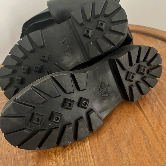 ZARA | Boots Black Above The Knee Moto Style - Picture 9 of 13